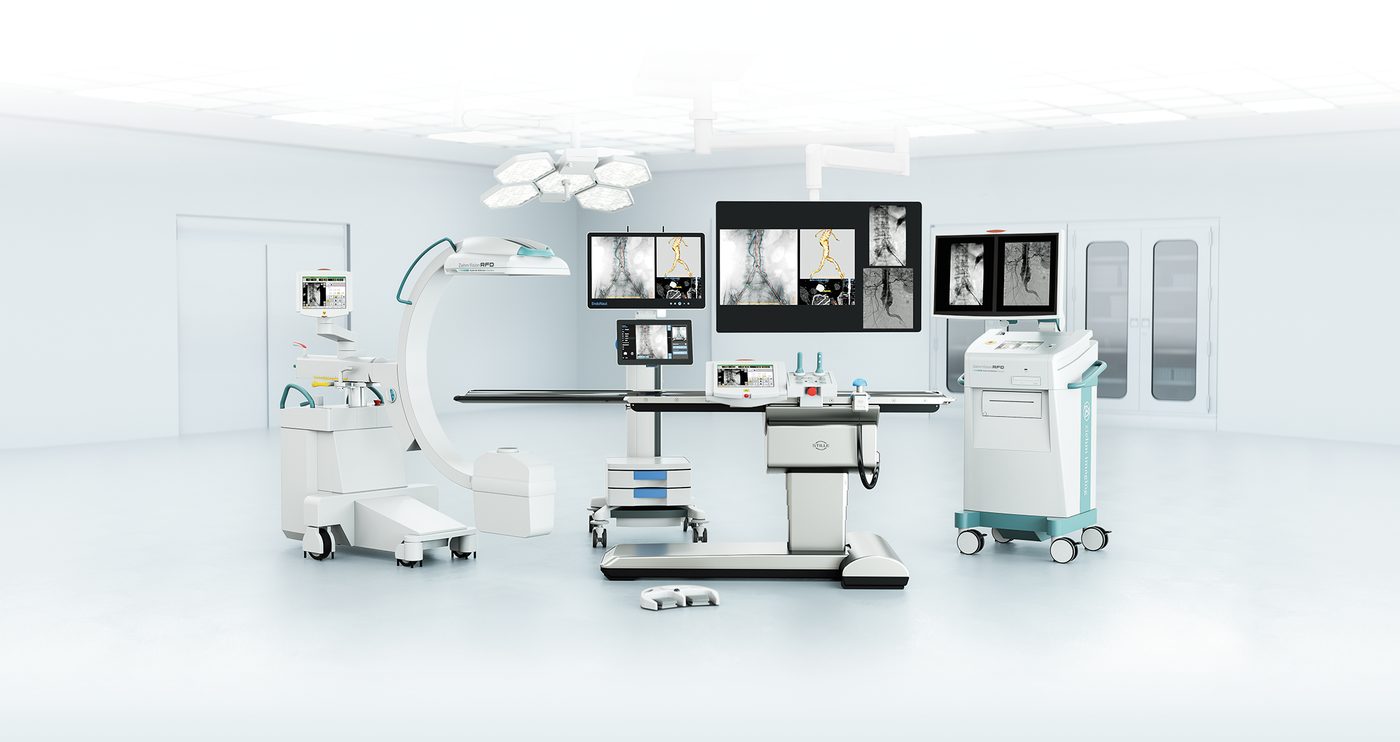 Ziehm Vision RFD Hybrid Edition Cardio en configuración de CathLab móvil